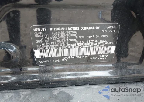 2019 Mitsubishi Outlander Sport 2.0 Se from USA, damaged, VIN JA4AP4AU7KU014380